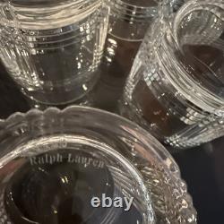 Set of 4 Ralph Lauren Glen Plaid Double Old Fashioned Rocks Glasses Yellowstone
