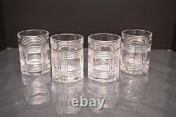 Set of 4 Ralph Lauren Glen Plaid Double Old Fashioned Rocks Whiskey Glasses
