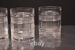 Set of 4 Ralph Lauren Glen Plaid Double Old Fashioned Rocks Whiskey Glasses