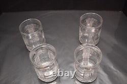 Set of 4 Ralph Lauren Glen Plaid Double Old Fashioned Rocks Whiskey Glasses