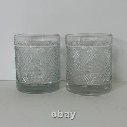Set of 4 Ralph Lauren Safari Signature Collection Double Old Fashioned Glasses