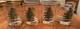 Set of 4 Spode Christmas Tree Double Old Fashioned Glasses Tumblers Gold Lip EUC