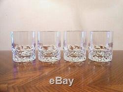 Set of 4 TIFFANY & CO Crystal ROCK CUT Blown Double Old Fashioned Glasses 10 oz