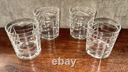Set of 4 Tiffany & Co. Crystal SWAG Double Old Fashioned Glass 3 5/8