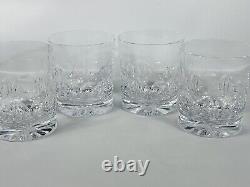 Set of 4 Tiffany & Co. Thumbprint Panel Cut Double Old Fashion Glasses TFC76