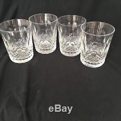 Set of 4 WATERFORD CRYSTAL COLLEEN DOUBLE OLD FASHIONED TUMBLER GLASSES 4 3/8