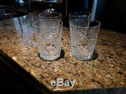 Set of 4 WATERFORD LISMORE 12oz 4.4T CRYSTAL TUMBLER/GLASS Double Old Fashioned