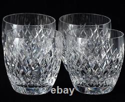 Set of 4 Waterford Boyne Crystal Double Old Fashioned Tumblers 3.5 Discontinued