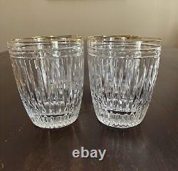 Set of 4 Waterford Crystal Hanover Gold Double Old Fashioned Glasses Marquis
