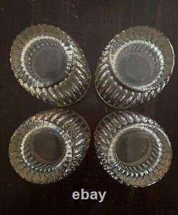 Set of 4 Waterford Crystal Hanover Gold Double Old Fashioned Glasses Marquis