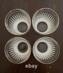 Set of 4 Waterford Crystal Hanover Gold Double Old Fashioned Glasses Marquis