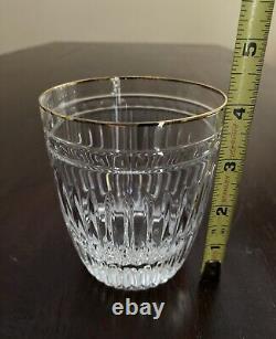 Set of 4 Waterford Crystal Hanover Gold Double Old Fashioned Glasses Marquis