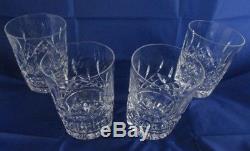 Set of 4 Waterford Crystal LISMORE 12 oz. Double Old Fashioned Glasses- Mint