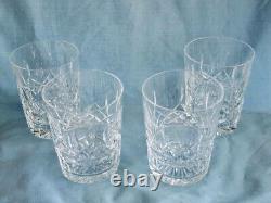 Set of 4 Waterford Crystal LISMORE Double Old Fashioned Glasses