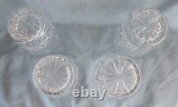 Set of 4 Waterford Crystal LISMORE Double Old Fashioned Glasses