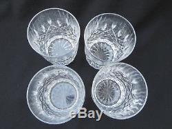 Set of 4 Waterford Crystal Lismore Pattern Double Old Fashioned Tumbler Glasses