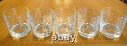 Set of 5 Cristal D'Arques-Durand CRACELE Dots Old Fashioned Glasses Signed JG