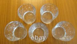 Set of 5 Cristal D'Arques-Durand CRACELE Dots Old Fashioned Glasses Signed JG