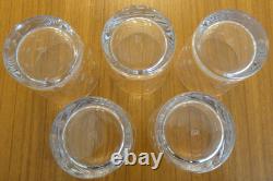 Set of 5 Cristal D'Arques-Durand CRACELE Dots Old Fashioned Glasses Signed JG