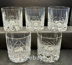 Set of 5 Galway Ireland Crystal Clifden Double Old Fashioned Glasses 3 1/2