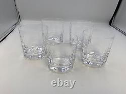 Set of 5 x PORTIEUX Crystal Double Old Fashioned Glasses Oblong shape France