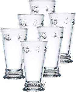 Set of 6 Fine French Glassware Embossed Napoleon 15-Ounce Double Old Fashioned