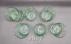 Set of 6 Mexico Bobby Flay Etched Green Double Old Fashioned Glasses