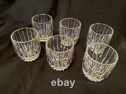 Set of 6 Mikasa Park Lane Double Old Fashioned Crystal Glasses 8 oz 3 7/8 Tall