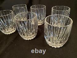 Set of 6 Mikasa Park Lane Double Old Fashioned Crystal Glasses 8 oz 3 7/8 Tall