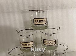 Set of 6 Vintage CERA Name Your Poison Double Old Fashioned Whiskey GlassesMCM