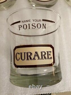Set of 6 Vintage CERA Name Your Poison Double Old Fashioned Whiskey GlassesMCM
