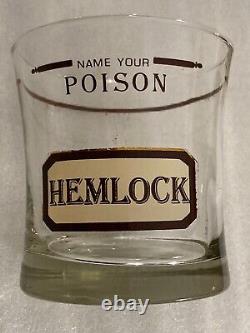 Set of 6 Vintage CERA Name Your Poison Double Old Fashioned Whiskey GlassesMCM