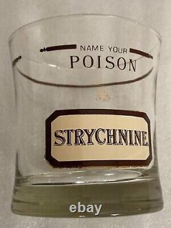 Set of 6 Vintage CERA Name Your Poison Double Old Fashioned Whiskey GlassesMCM