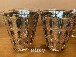Set of (6) Vintage MCM Culver Pisa Double Old Fashioned 4 Whiskey Rocks Glasses