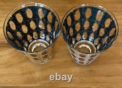 Set of (6) Vintage MCM Culver Pisa Double Old Fashioned 4 Whiskey Rocks Glasses