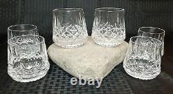 Set of 6 WATERFORD CRYSTAL Lismore Double-Old Fashioned Roly-Poly Tumblers 9oz