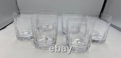 Set of 6 x PORTIEUX Crystal Double Old Fashioned Glasses Oblong shape France