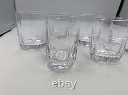 Set of 6 x PORTIEUX Crystal Double Old Fashioned Glasses Oblong shape France