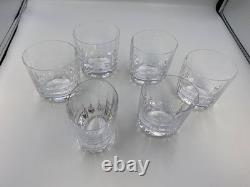 Set of 6 x PORTIEUX Crystal Double Old Fashioned Glasses Oblong shape France Set of 6 x PORTIEUX Crystal Double Old Fashioned Glasses Oblong shape France