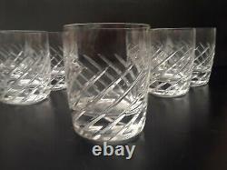 Set of (7) LENOX Double Old Fashioned Crystal Swirl Glasses Vintage