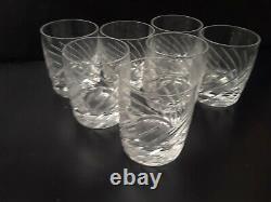Set of (7) LENOX Double Old Fashioned Crystal Swirl Glasses Vintage