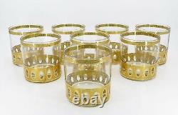 Set of 8 Culver Antigua Barware Drinkware Double Old Fashioned Glasses