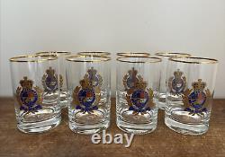 Set of 8 Vintage Ralph Lauren Estate Crest 5 High Double Old Fashioned Glasses