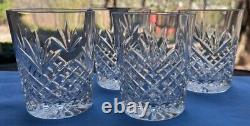 Set of FOUR VTG WATERFORD CRYSTAL Ciara Double Old Fashioned Tumblers Glasses