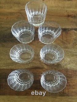 Set of Seven DANSK Oval Facette Double Old Fashioned Crystal Glass IHQ CRYSTAL