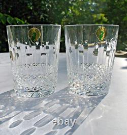 Set of Two Waterford Crystal Happy Birthday Double Old Fashioned Glasses 12 oz