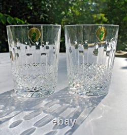 Set of Two Waterford Crystal Happy Birthday Double Old Fashioned Glasses 12 oz