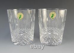 Set of Two Waterford Crystal Happy Birthday Double Old Fashioned Glasses 12 oz