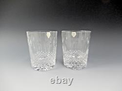 Set of Two Waterford Crystal Happy Birthday Double Old Fashioned Glasses 12 oz