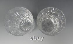 Set of Two Waterford Crystal Happy Birthday Double Old Fashioned Glasses 12 oz